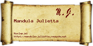 Mandula Julietta névjegykártya